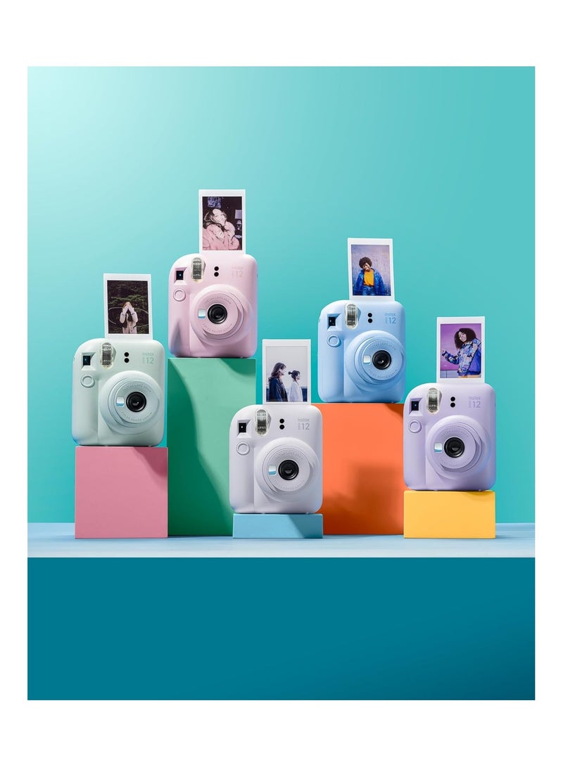 Instax instax mini 12 instant film camera, auto exposure with Built-in selfie lens, Pastel Blue  - Image 5