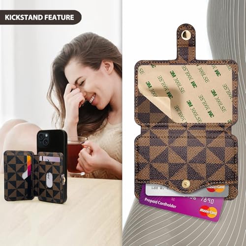 M-Plateau Card Holder for Phone, Stick On Phone Wallet With 3M Adhesive (Brown and Black) - Image 2