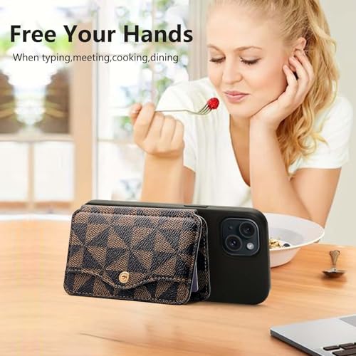 M-Plateau Card Holder for Phone, Stick On Phone Wallet With 3M Adhesive (Brown and Black) - Image 5