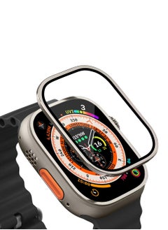 General Apple Watch 9/8 Ultra Metal Frame Tempered Glass Film, Apple Watch All-in-One Protective Film with Nylon Cluster Light Mosaic 49mm Strap  - Image 2