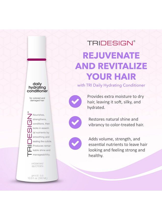 TRIDESIGN Tri Hair Conditioner For Women Or Extra Moisturizing Conditioner For Dry Hair Hair Care Restoration Conditioner For Colored Hair Adds Luminous Volume Hydration Strong & Healthy Hair 10.5 Fluid Oz - Image 3