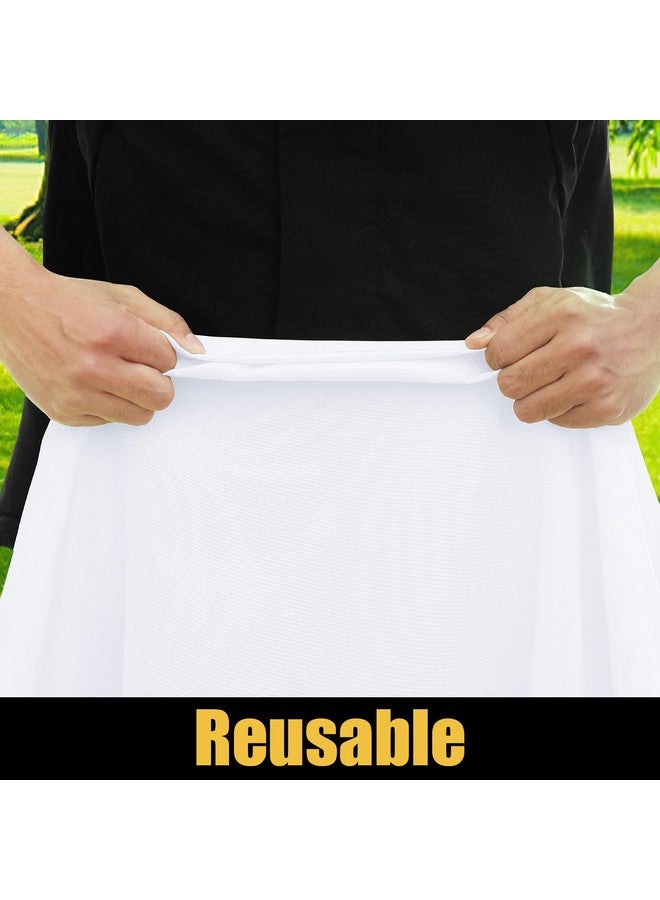 Smiry Rectangle Picnic Table Cloth, Waterproof Elastic Fitted Tablecloths for 6 Foot Tables, Washable Polyester Table Cover for Camping, Indoor and Outdoor (White, 30"x72") - Image 3