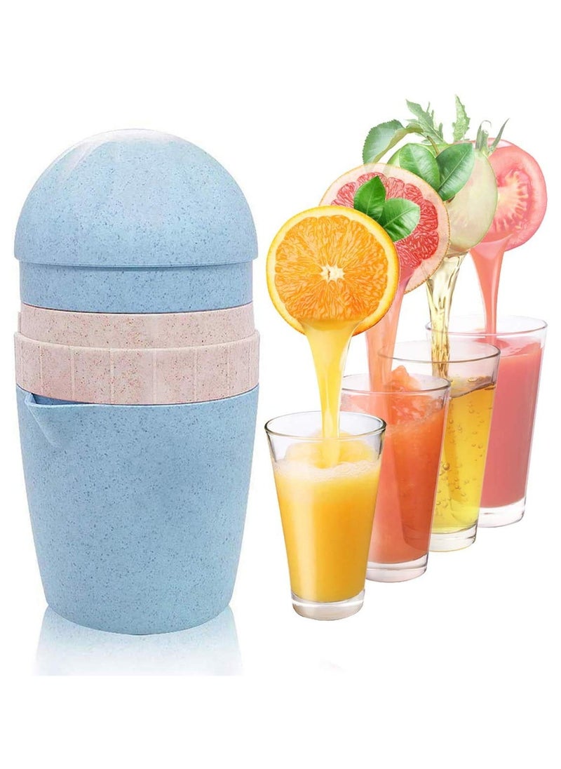 SYOSI - Premium Manual Fruits Juicer Squeezer, SYOSI 2 in 1 Orange Citrus Juicer Come with 4 in 1 Peeler, BPA Free, 2 Kinds of Operations Making a Variety of Lime Juices, Easy to Use and Clean (Blue) - Image 1