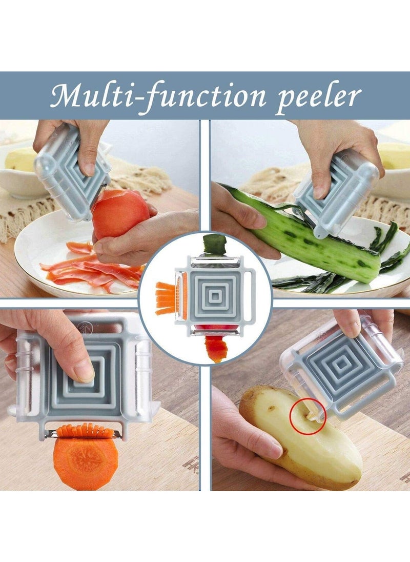SYOSI - Premium Manual Fruits Juicer Squeezer, SYOSI 2 in 1 Orange Citrus Juicer Come with 4 in 1 Peeler, BPA Free, 2 Kinds of Operations Making a Variety of Lime Juices, Easy to Use and Clean (Blue) - Image 1