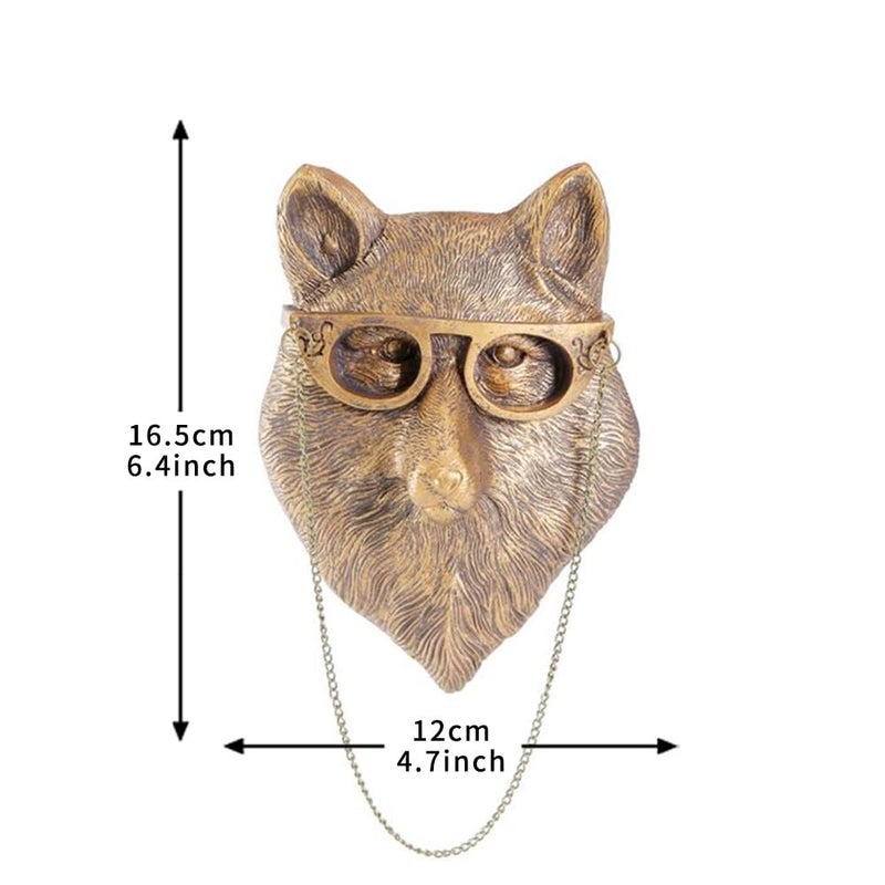 Joogour Head Wall Mount Decor,Resin Animal Sculpturesï¼ŒArt Deco Wall Hanging Decoration for Living Room Bedroom Officeroom Gift (Fox) - Image 2
