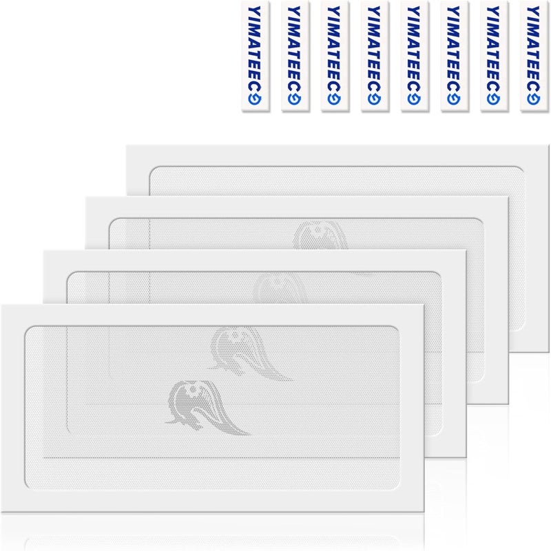 YIMATEECO Dust Filter PC 240mm for Computer Cooler Fan/PSU/Routers Computer Fan Filter Grills PVC 50 Mesh, Magnetic Frame PC Cooler Filter Dustproof Mesh (PVC, Gentleman Aesthetic, 120 * 240mm, 4pcs, White) - Image 1