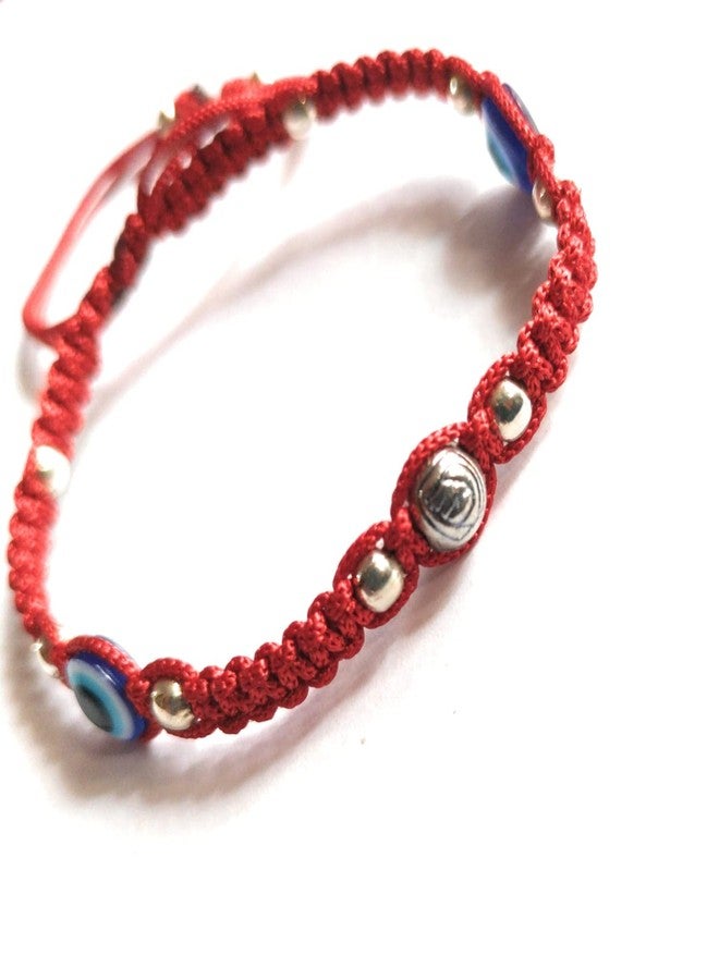Jyokrish Handmade Adjustable Red Thread Ball evil eye Nazariya Bracelet For Unisex |Women | Girls |Boys |Men Bracelet | |Free Size |Pack of 1| Lucky protection |Hand Band - Image 2