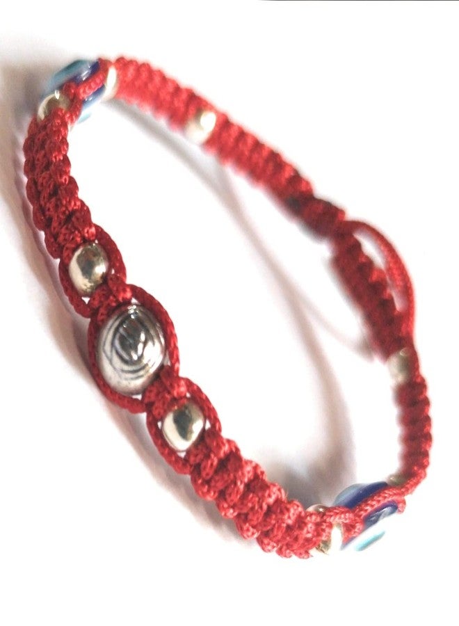 Jyokrish Handmade Adjustable Red Thread Ball evil eye Nazariya Bracelet For Unisex |Women | Girls |Boys |Men Bracelet | |Free Size |Pack of 1| Lucky protection |Hand Band - Image 3