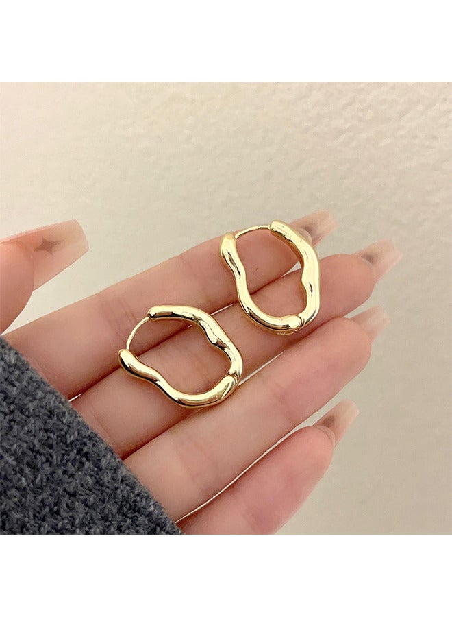 Depend Elegant Gold Plated Hoop Earrings For Women - Image 3