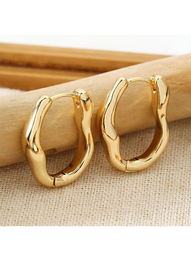 Depend Elegant Gold Plated Hoop Earrings For Women - Image 4