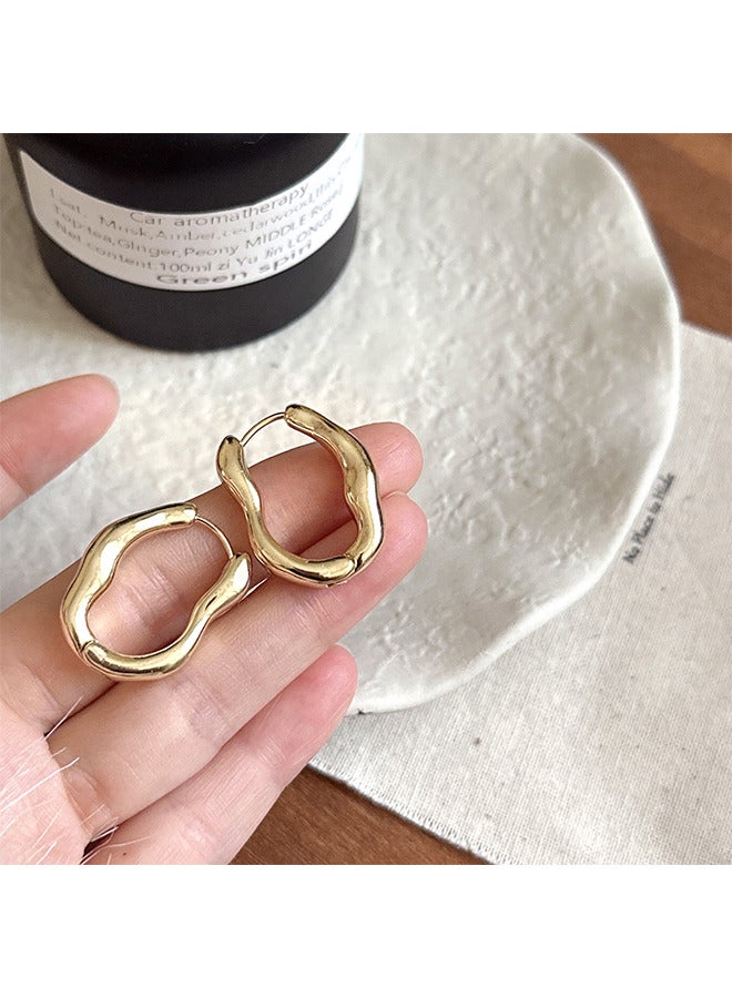 Depend Elegant Gold Plated Hoop Earrings For Women - Image 5