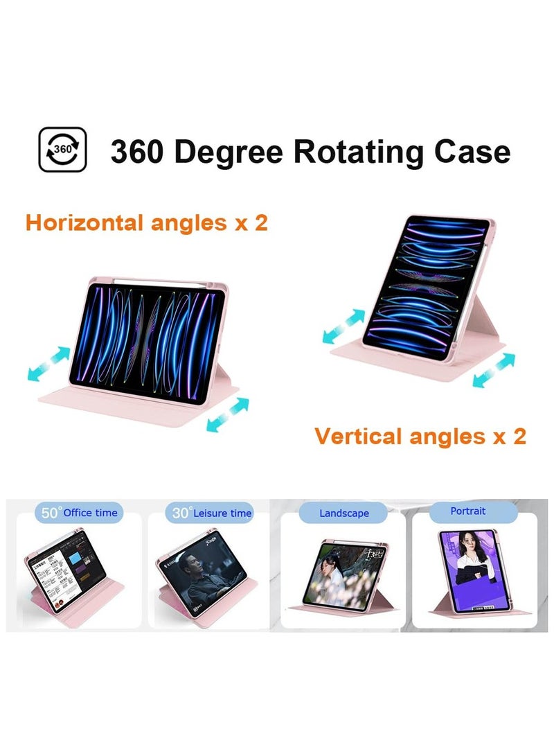 Case for HUAWEI MatePad 11.5 inch/Air 11.5 inch/11.5S 11.5inch,Tablet Protective Case With Pen Slot, Acrylic 360 ° Rotating Design, Automatic Wake-up/sleep, Soft Leather,Pink  - Image 2