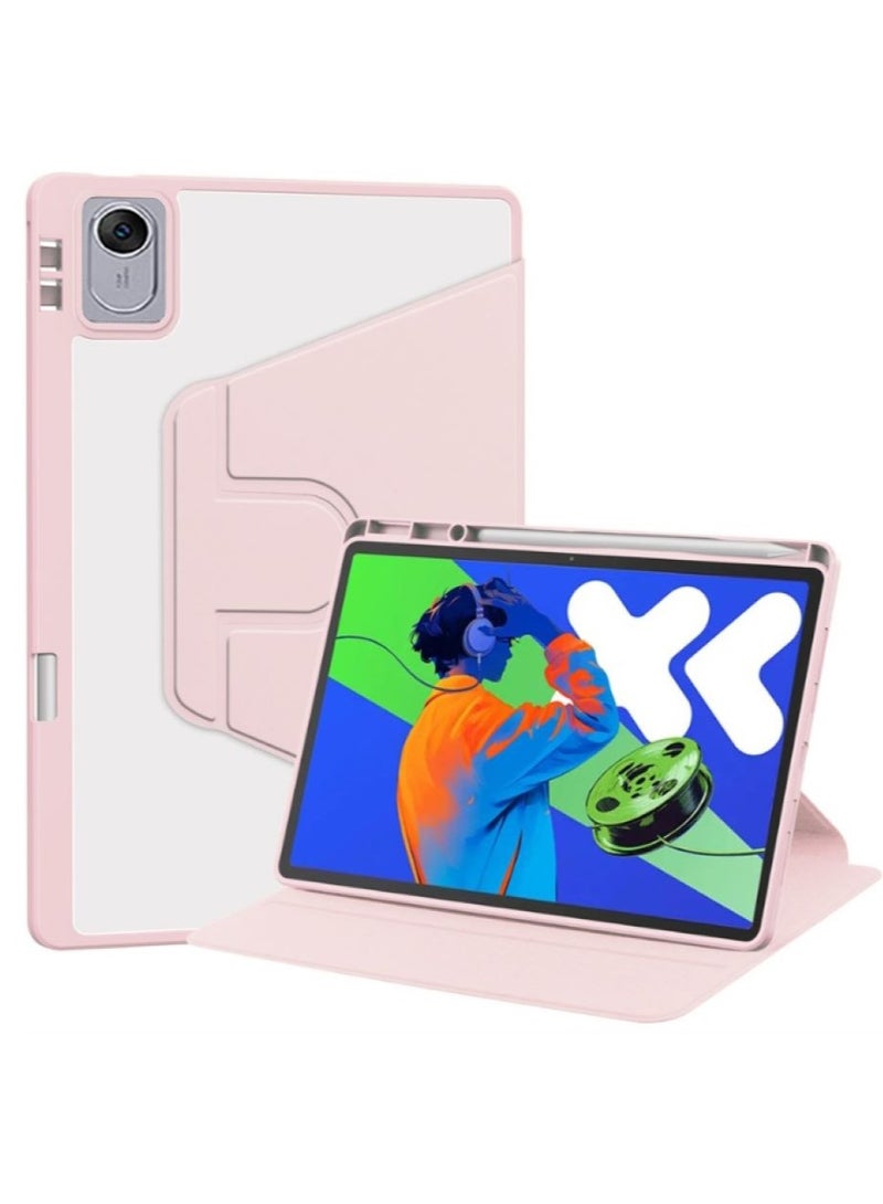 Case for HUAWEI MatePad 11.5 inch/Air 11.5 inch/11.5S 11.5inch,Tablet Protective Case With Pen Slot, Acrylic 360 ° Rotating Design, Automatic Wake-up/sleep, Soft Leather,Pink  - Image 1