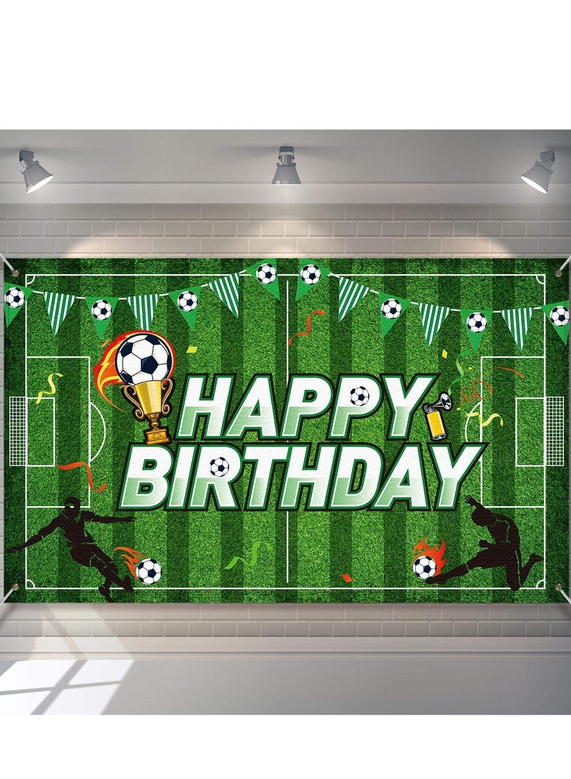 SYOSI Football Party Decorations, Soccer Birthday Party Backdrop Football Field Photo Background for Soccer Theme Birthday Party Photo Booth Props for Boys Kids Cake Table Decorations, 5.9 x 3.6 Feet - Image 1