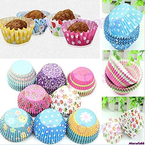 Inditradition Paper Baking Cupcake Liners for Muffins, Cakes, Laddu Sweets Packing - Pack of 500 Cups, Multicolour (Large, 45x25 mm) - Image 1
