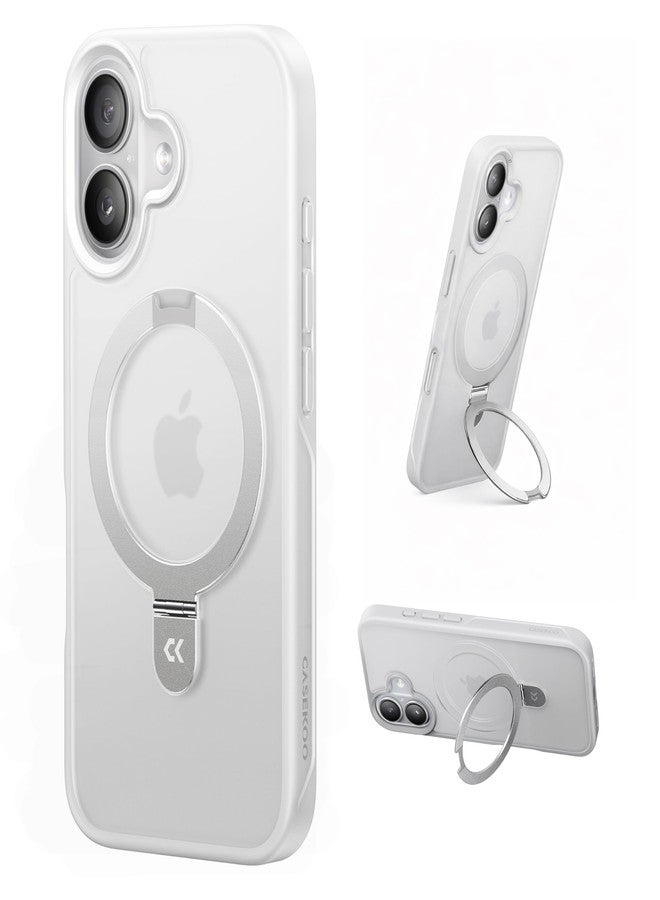 CASEKOO Designed for 17 Case with Magnetic Invisible Stand [Military Drop Protection] [Compatible with MagSafe] Shockproof Translucent Matte Slim Phone Cover 6.3", White - Image 1