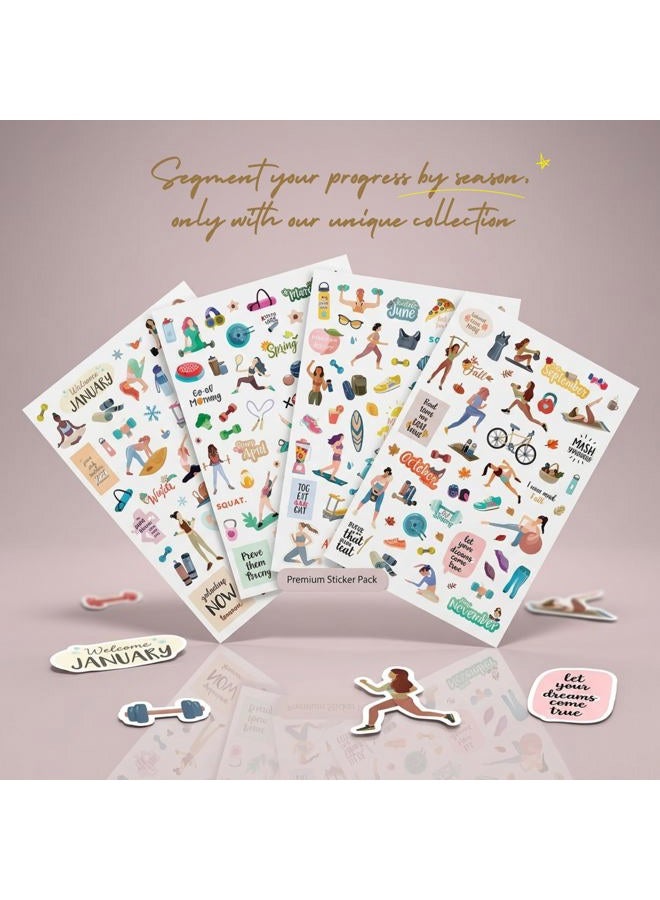 Oriday Health & Wellness, Workout - Set of 366 Stickers, 6 Sheets for Fitness Stickers - Mom, Student, Habit Tracker, for Monthly, Weekly & Daily Planner, Calendar or Journal - Sticker Book for Women - Image 2