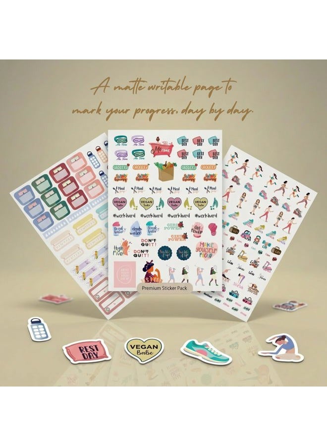 Oriday Health & Wellness, Workout - Set of 366 Stickers, 6 Sheets for Fitness Stickers - Mom, Student, Habit Tracker, for Monthly, Weekly & Daily Planner, Calendar or Journal - Sticker Book for Women - Image 3