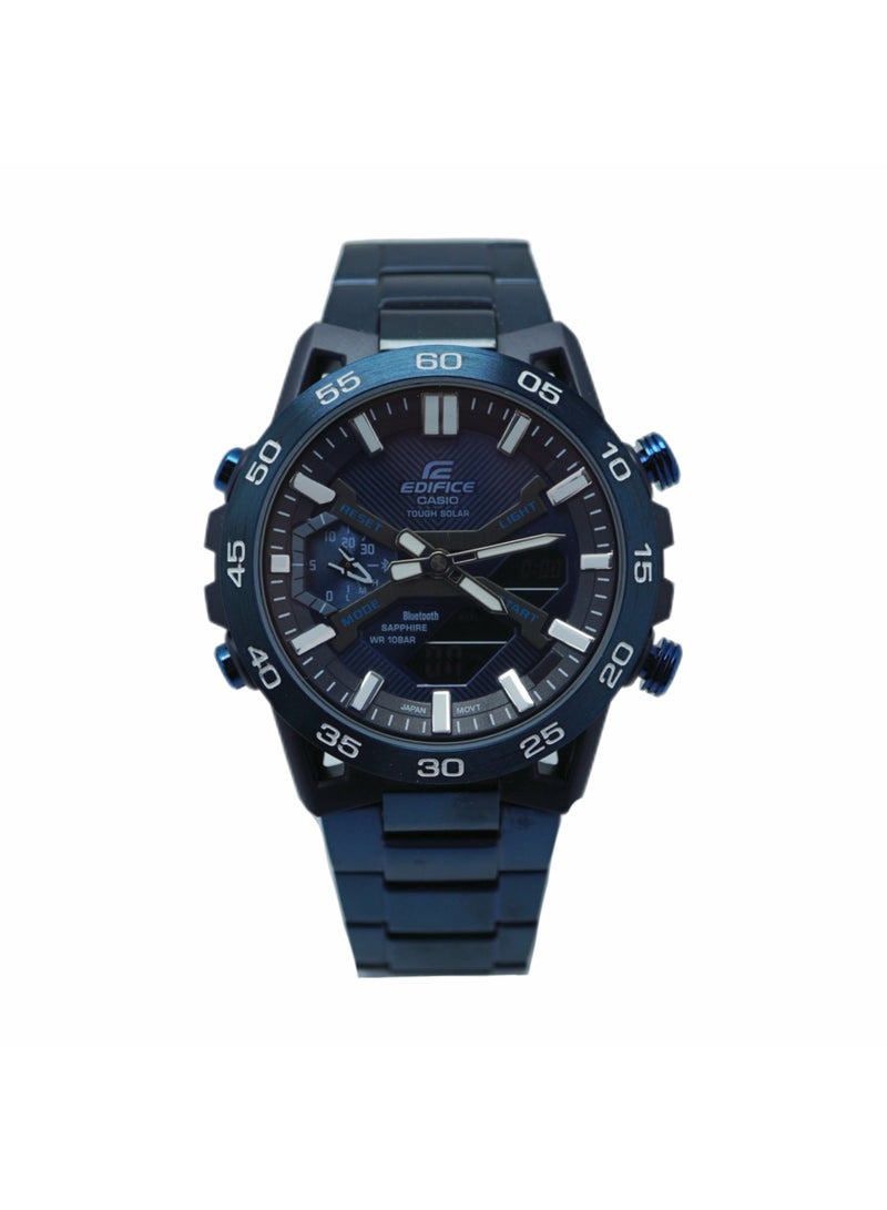 Casio Edifice Series Analog/Digital Dual Display Stainless Steel Men's Watch ECB-2000DC-1ADF (No Bluetooth) Blue - Image 1