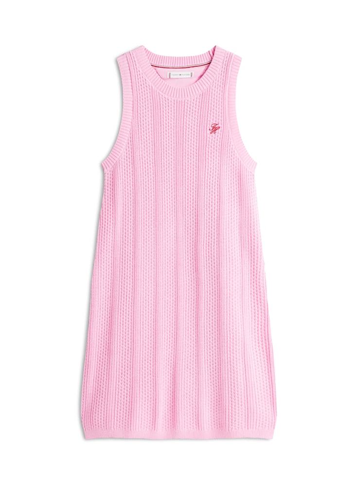TOMMY HILFIGER Crochet Logo Embroidery Sleeveless Jumper Dress - Image 5