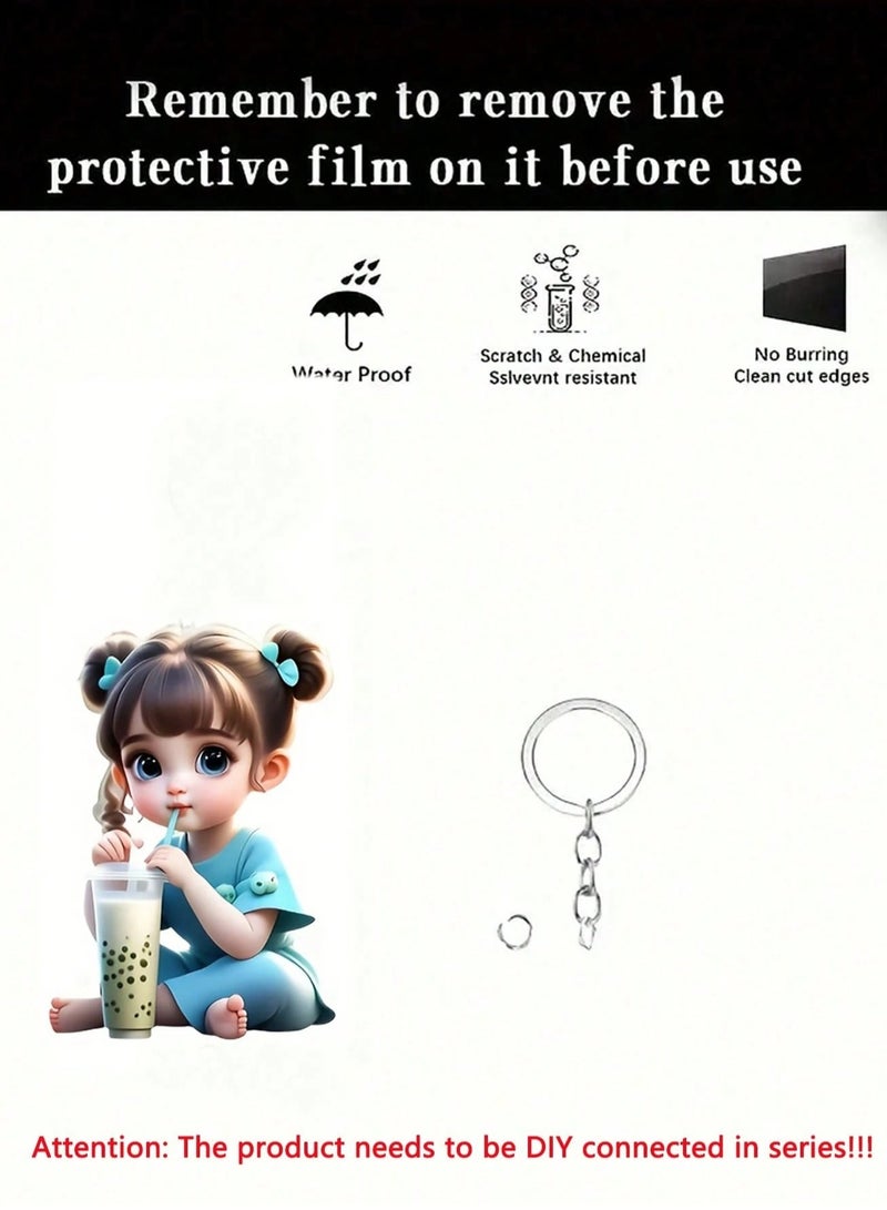 Keychain with Cute Girl Design  – Accessory for Cars and Bags - Image 2