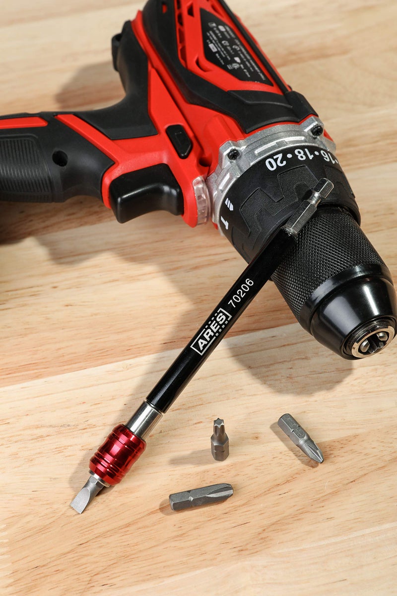 Ares 70206 - Drill Extension Bit Holder - 6-Inch Quick Release - Works With All 1/4-Inch Drive Bits - Quick Release Mechanism Makes Changing Bits A Breeze - Image 5