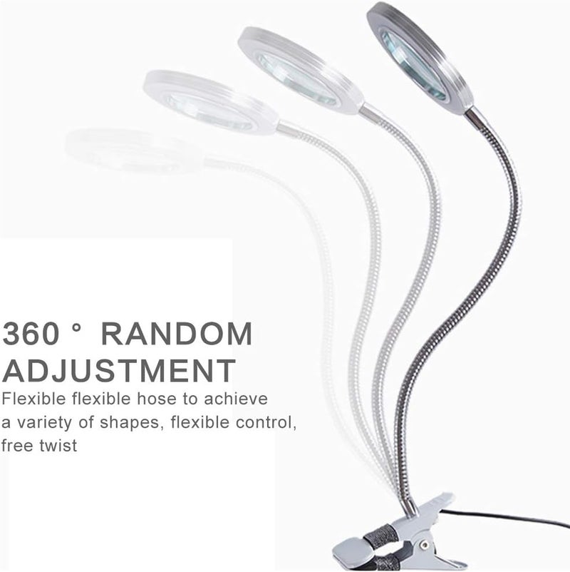 klarako 1 Piece LED Magnifier Lamp 360° Flexible Magnifier LED Lamp with Metal Clamp for Repairing, Crafts, Reading, Sewing and Artwork - Image 4