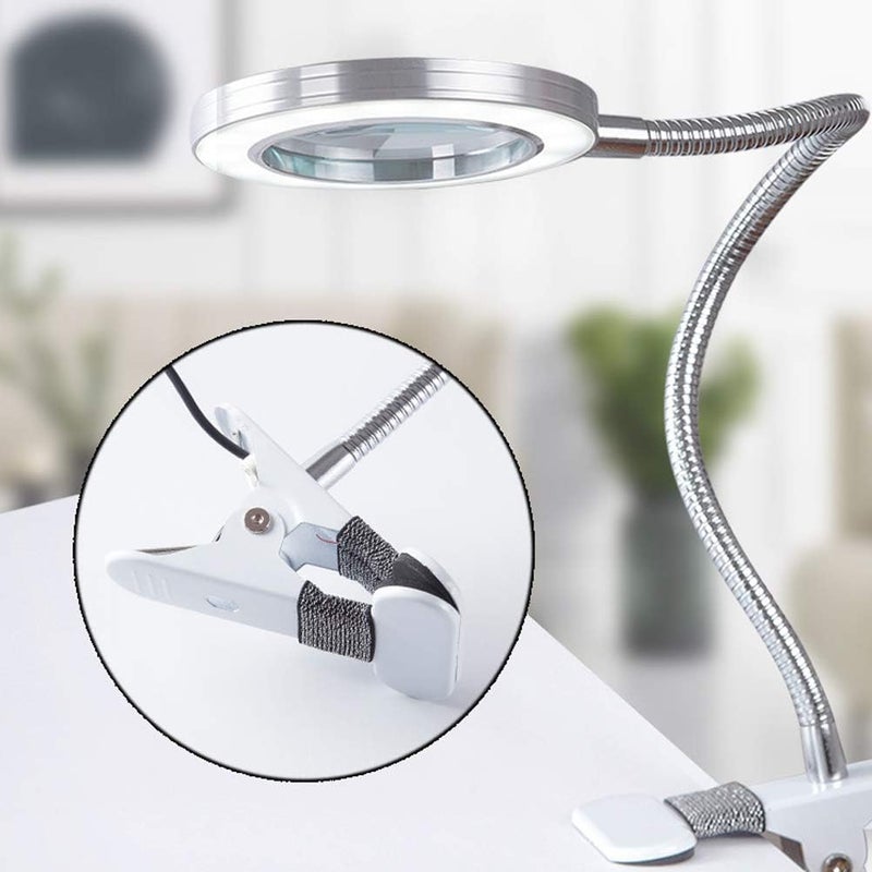 klarako 1 Piece LED Magnifier Lamp 360° Flexible Magnifier LED Lamp with Metal Clamp for Repairing, Crafts, Reading, Sewing and Artwork - Image 3
