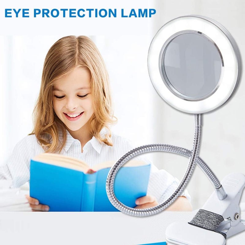 klarako 1 Piece LED Magnifier Lamp 360° Flexible Magnifier LED Lamp with Metal Clamp for Repairing, Crafts, Reading, Sewing and Artwork - Image 2