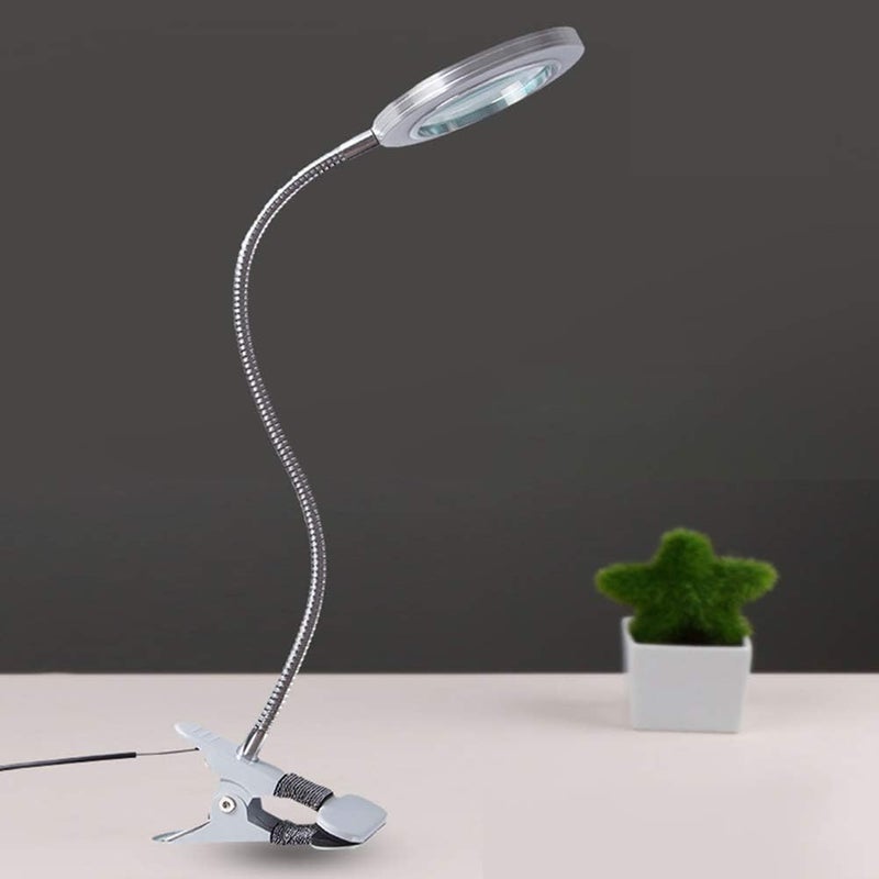 klarako 1 Piece LED Magnifier Lamp 360° Flexible Magnifier LED Lamp with Metal Clamp for Repairing, Crafts, Reading, Sewing and Artwork - Image 5