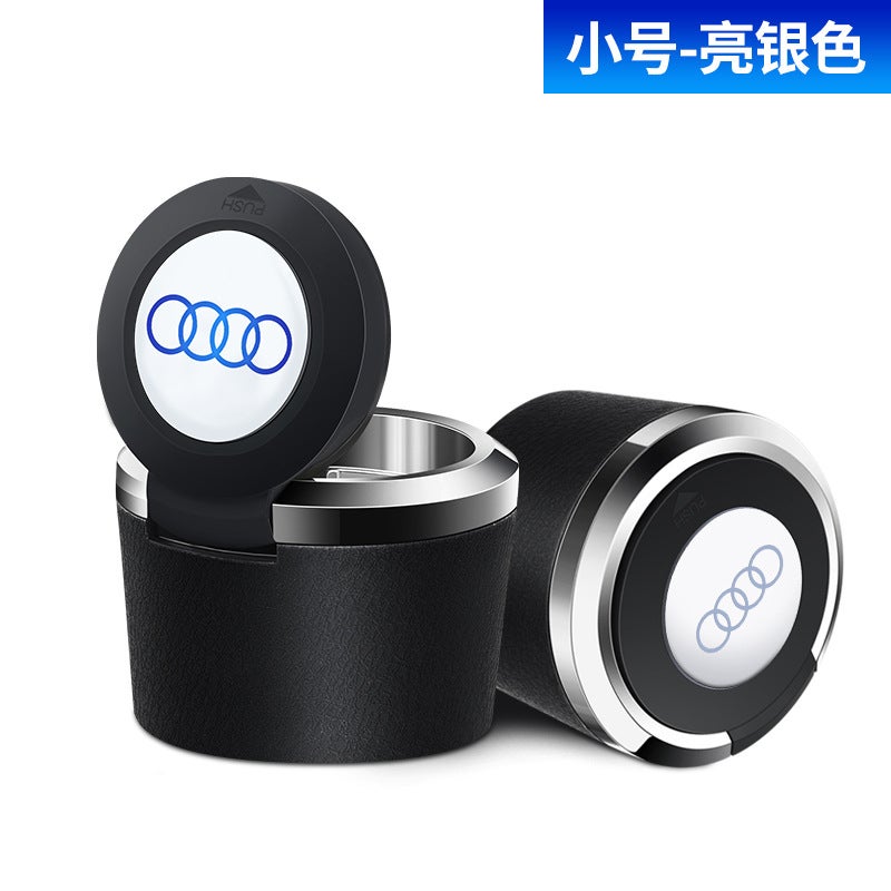 Generic Audi ashtray A4L/A5/A6L/A7/Q3/Q5/Q7 car ashtray with ceramic car special ashtray Trumpet [Bright Gold and Silver]]