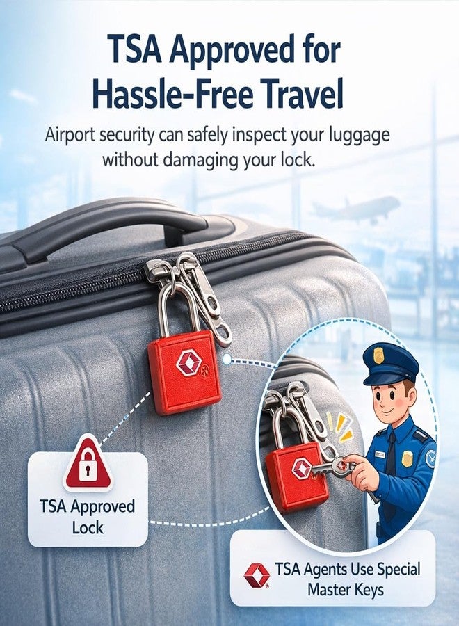 مجموعة أقفال سفر معتمدة من إدارة أمن النقل الأمريكية (TSA) من كويرا، 3 أقفال مع مفتاحين لكل قفل - قفل أمتعة شديد التحمل للحقائب، حقائب الظهر، خزائن الصالات الرياضية، قفل أمان للسفر - Image 2