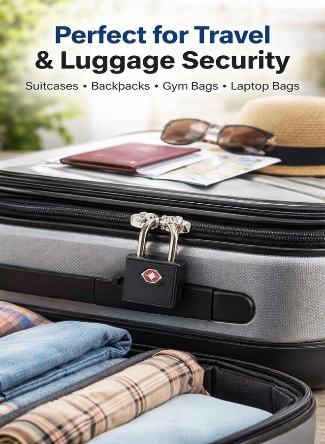 مجموعة أقفال سفر معتمدة من إدارة أمن النقل الأمريكية (TSA) من كويرا، 3 أقفال مع مفتاحين لكل قفل - قفل أمتعة شديد التحمل للحقائب، حقائب الظهر، خزائن الصالات الرياضية، قفل أمان للسفر - Image 4