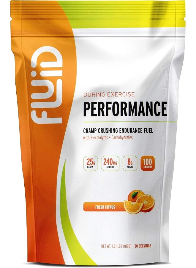 Fluid Performance - Low Sugar Endurance Fuel Sports Drink Mix with Electrolytes, All Natural Ingredients, Gluten-Free for Before or During Exercise (Fresh Citrus) - Image 1