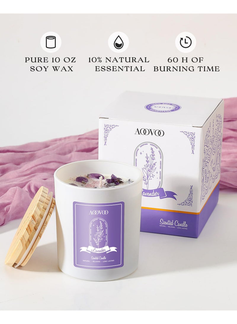 عربست شموع برائحة اللافندر للنساء - شمعة للعلاج بالروائح مع بلورات بداخلها، شموع الصويا 10 أونصات للمنزل برائحة عطرية، هدايا عيد ميلاد وشموع عيد الأم للنساء - Image 2