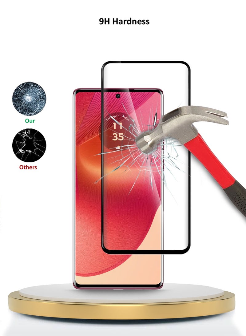 Wtech Motorola Edge 50 Fusion / Motorola S50 Neo / Motorola Moto G85 5G 2024 Premium Edge-Pro Series Full Glue Full Cover Tempered Glass Screen Protector - Clear/Black  - Image 2