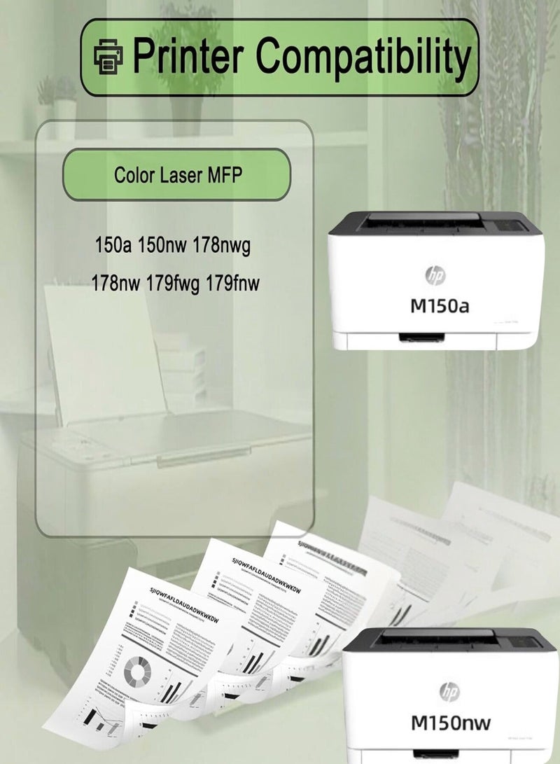 117A W2070A black Toner Cartridge , Compatible with HP Color Laser Printers MFP 179fnw, 178nw, 178nwg, 179fwg, 150a, 150nw - Image 3