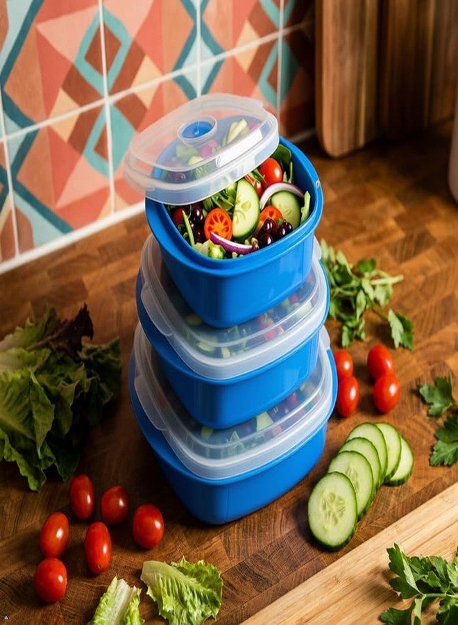 Reston Lloyd Nesting Microwave Containers, Set of 3, Adjustable Steam Vents, Airtight, Meal Prep, Durable BPA-Free Plastic- Freezer & Dishwasher Safe, Cookware & Food Storage, Anyday Cookware, Azure - Image 5