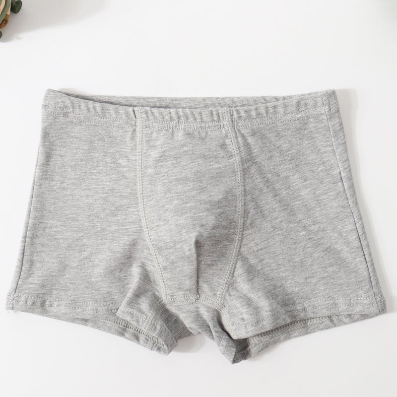 Boys underwear pure cotton childrens cotton boxer underwear baby small and medium-sized children students children 4-12 years old pure cotton boxer shorts Light gray - Image 1