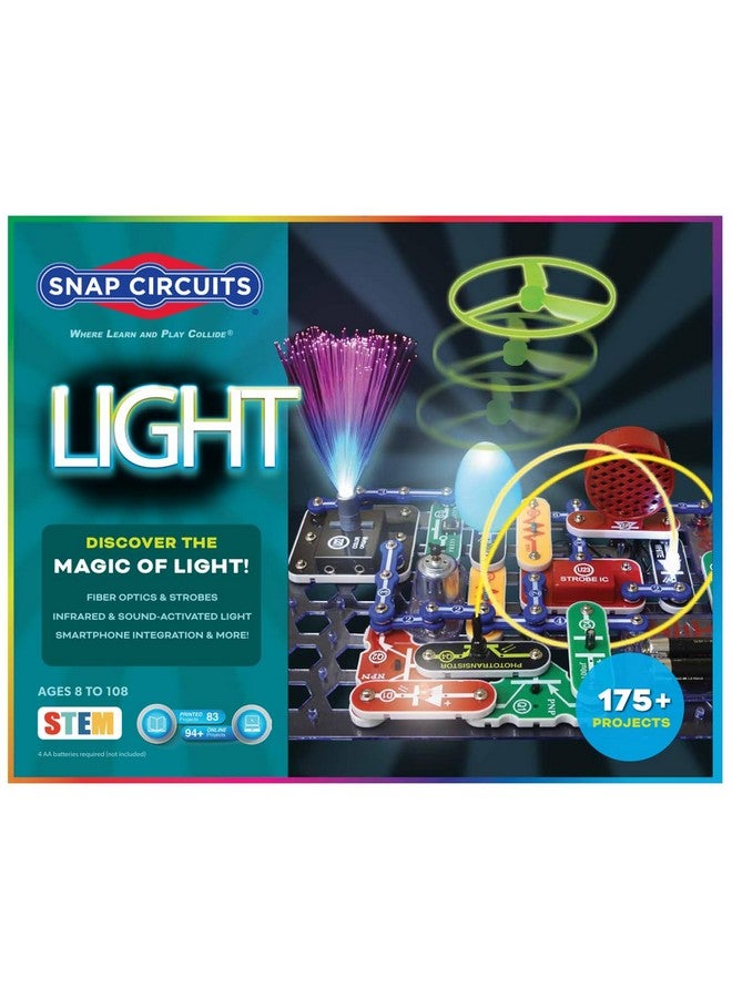 Snap Circuits Light Electronics Exploration Kit | Over 175 Exciting STEM Projects | Full Color Project Manual | 55+ Snap Circuits Parts | STEM Educational Toys for Kids 8+ - Image 1