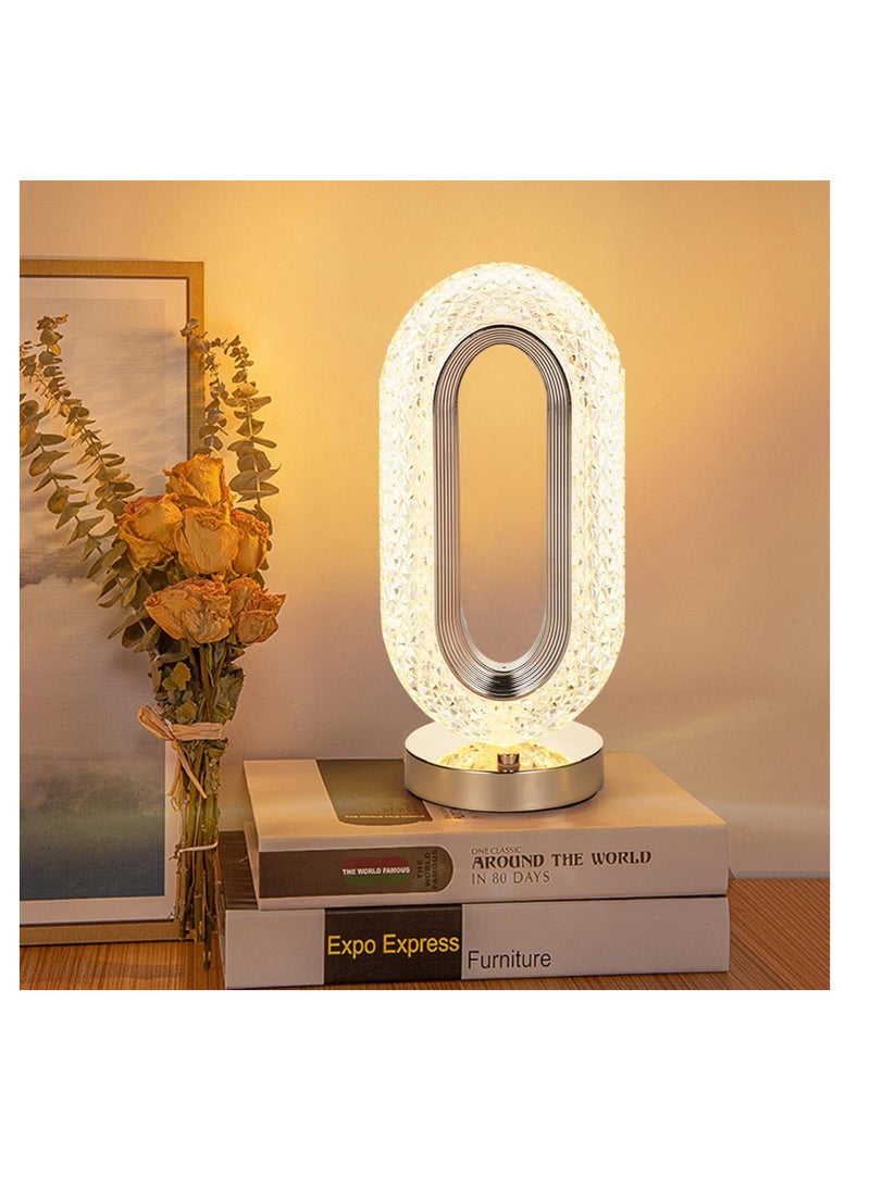 Generic - Touch Control Crystal Table Lamp – 3-Way Dimmable, USB Rechargeable, Decorative Desk Lamp - Image 1