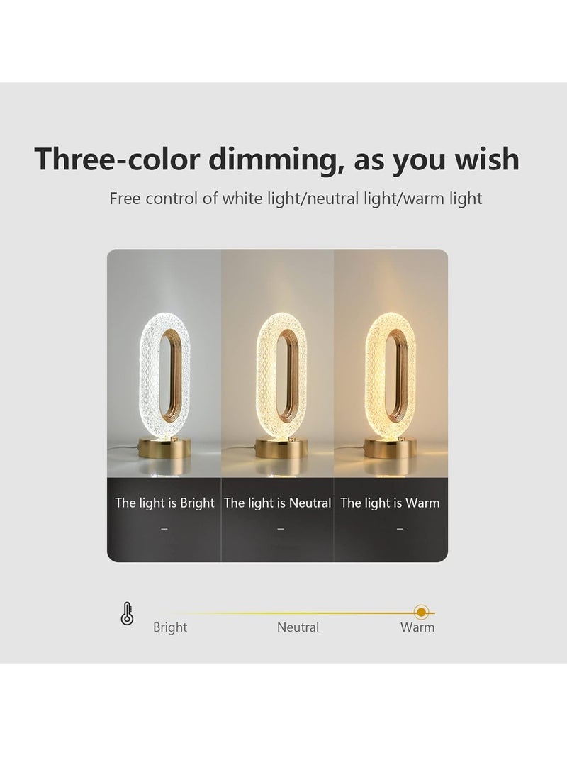 Generic - Touch Control Crystal Table Lamp – 3-Way Dimmable, USB Rechargeable, Decorative Desk Lamp - Image 1