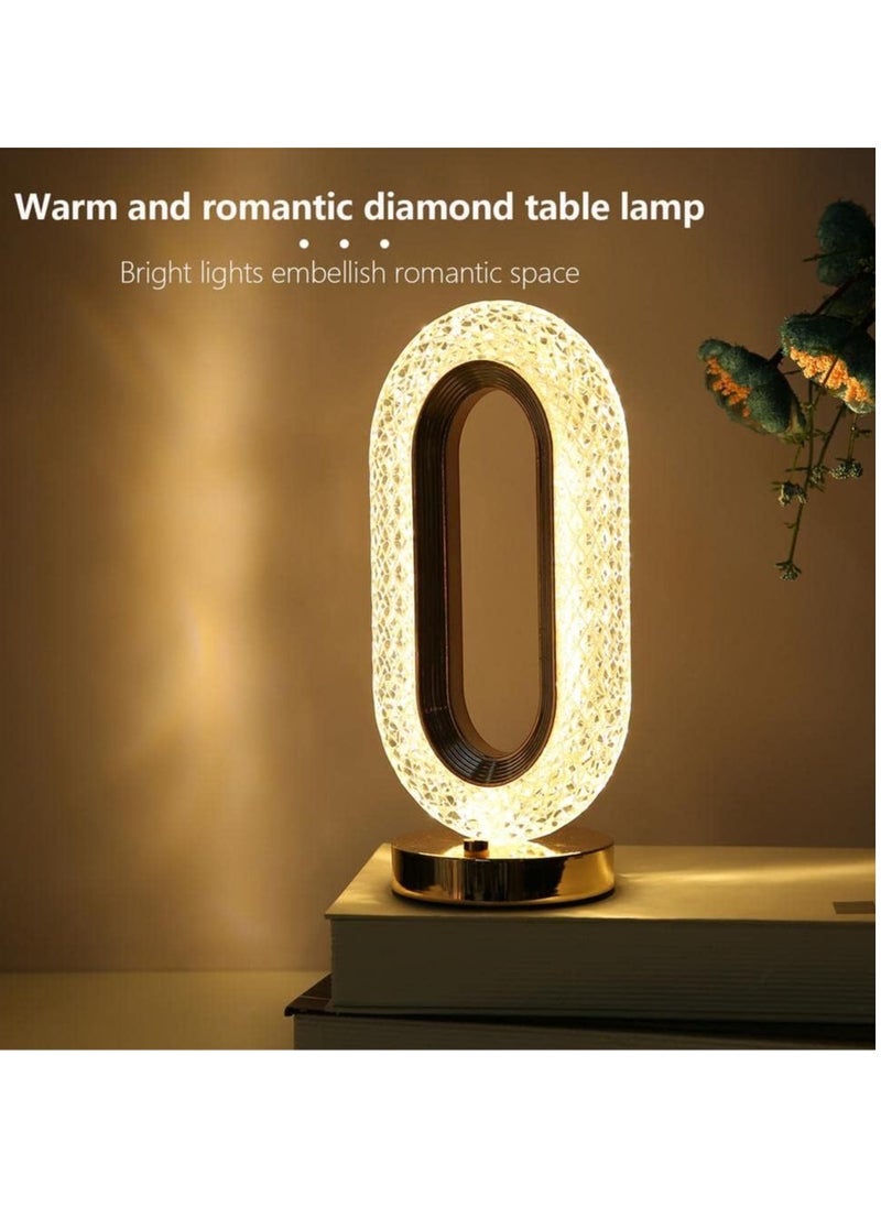 Generic - Touch Control Crystal Table Lamp – 3-Way Dimmable, USB Rechargeable, Decorative Desk Lamp - Image 1