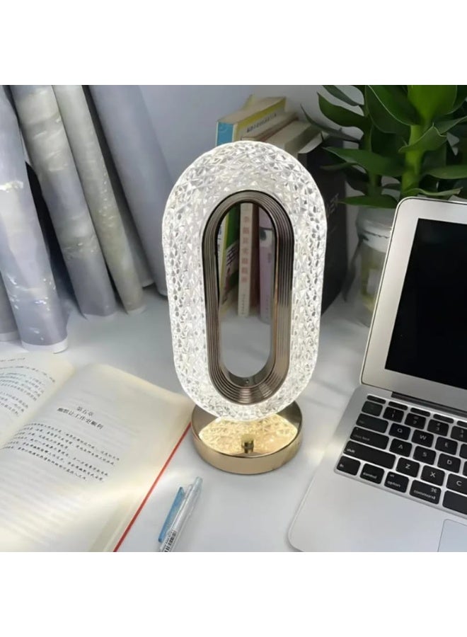 مصباح طاولة كريستال بتحكم باللمس – قابل للتعتيم بثلاث طرق، قابل للشحن عبر USB، مصباح طاولة زخرفي - Image 4