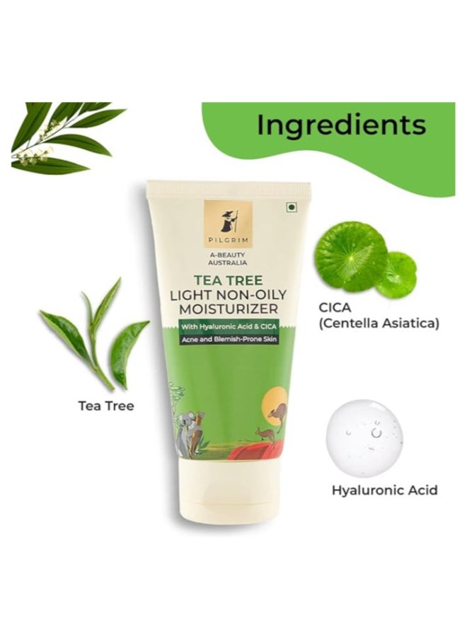 PILGRIM Australian Tea Tree oil free moisturizer for face for oily And acne prone skin with Hyaluronic acid And CICA  80 gm  - Image 3