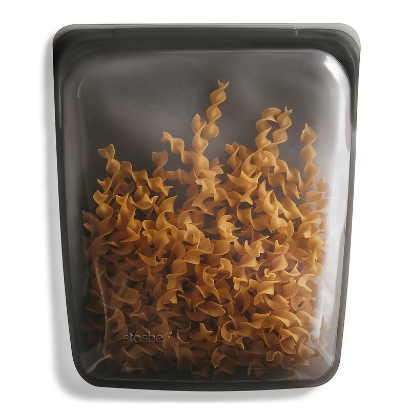 Stasher Stasher Premium Silicone Reusable Food Storage Half Gallon Bag Black Microwave Sous Vide Dishwasher Oven and Freezer Safe BPA Free Leakfree Ecofriendly 64 Oz