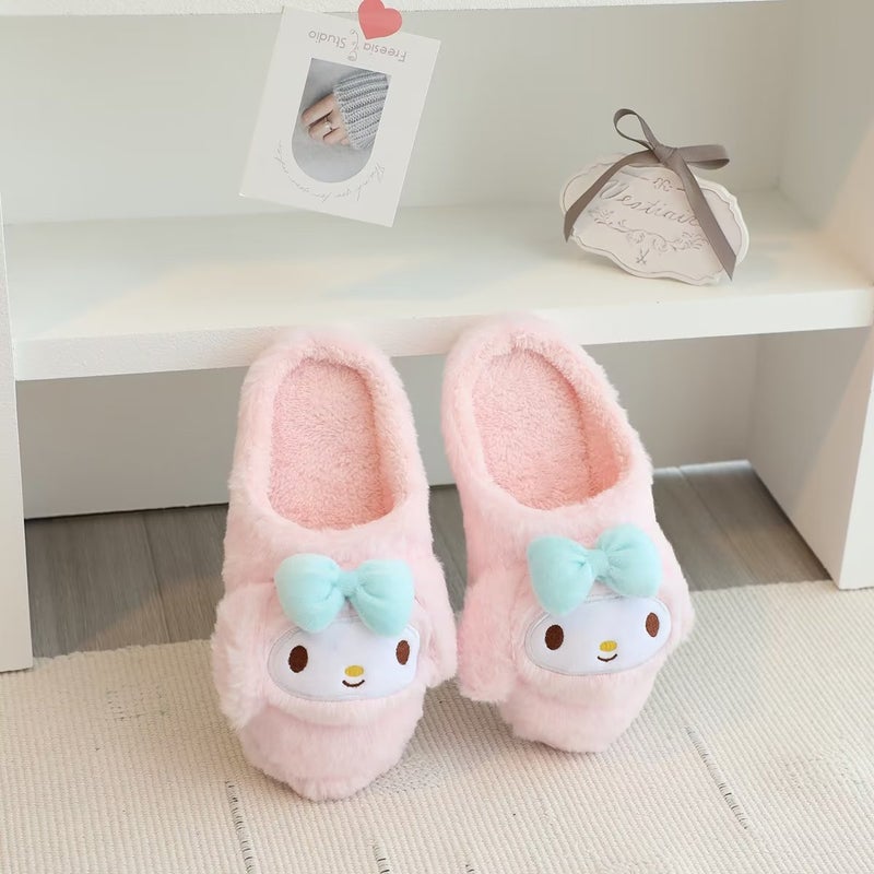 Winter Cute Cartoon Three-Dimensional Melody Plush Home Slippers Home Indoor Floor Girl'S Heart Cotton Slippers - Image 5