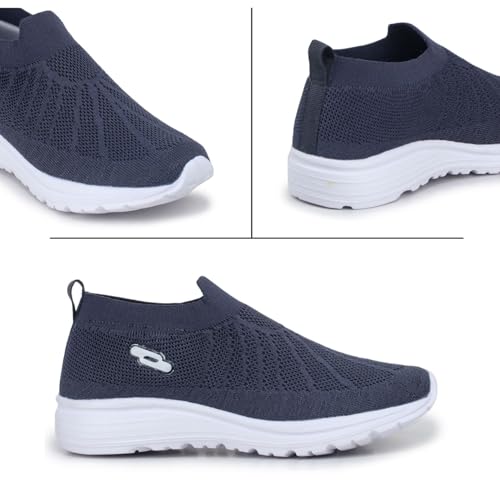 TRASE Sports Slip-On Shoes for Kids | Knitted Upper Lightweight Footwear for Boys & Girls | Comfortable EVA Sole and Breathable Shoes for Walking & Play (Dark Grey, 4 UK) - Image 4