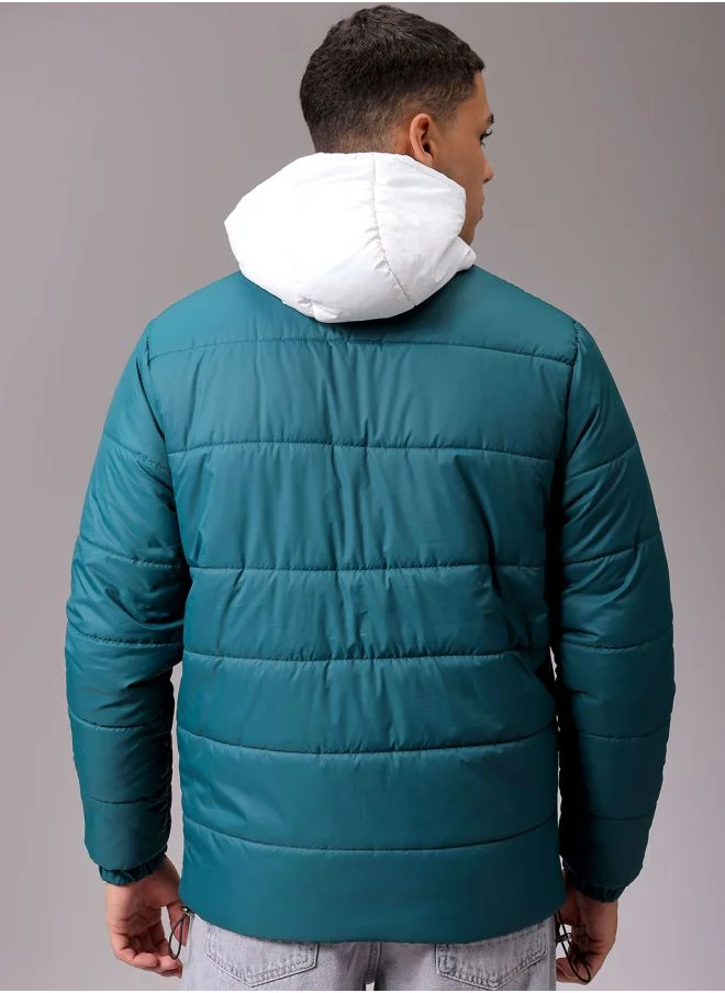 The Indian Garage Co Men Slim Fit Graphic Puffer Jackets