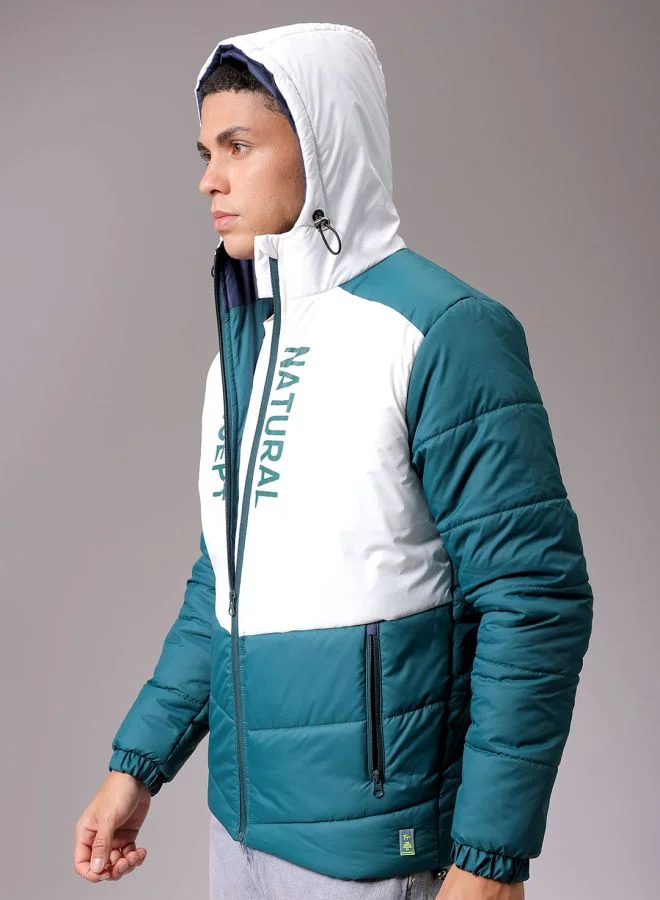 The Indian Garage Co Men Slim Fit Graphic Puffer Jackets